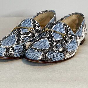 Sam Edelman Leather Snake-Print Loafers - Size 9